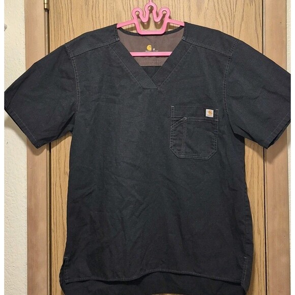 Carhartt Black Unisex Scrub Top With Pocket,Size M - Picture 1 of 5